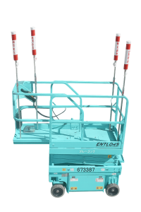 高所作業車に設置したあんぜんi棒Type2 ポールタイプ 挟まれ防止 頭上注意対策